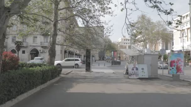 Baku Azerbaijan April 2020 Baku Aserbaidschan Leere Straßen Baku Der — Stockvideo