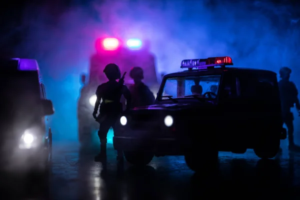 Corona Vírus Koncepció Rendőrséggel Maradj Otthon Hogy Megelőzzük Koronavírust Lázadás — Stock Fotó