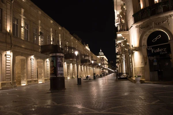 Baku Azerbaijan Abril 2020 Centro Bakú Azerbaiyán Calles Vacías Bakú — Foto de Stock