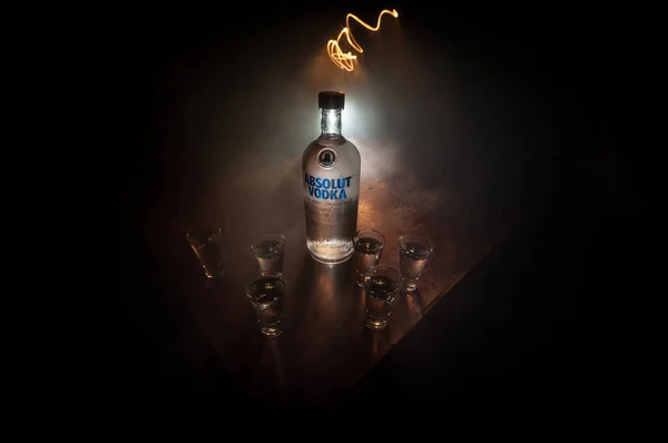 Baku Azerbaijan Feb 2020 Absolut Vodka Brand Vodka Produced Ahus — 스톡 사진