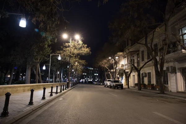 Baku Azerbaijan Abril 2020 Centro Bakú Azerbaiyán Calles Vacías Bakú — Foto de Stock