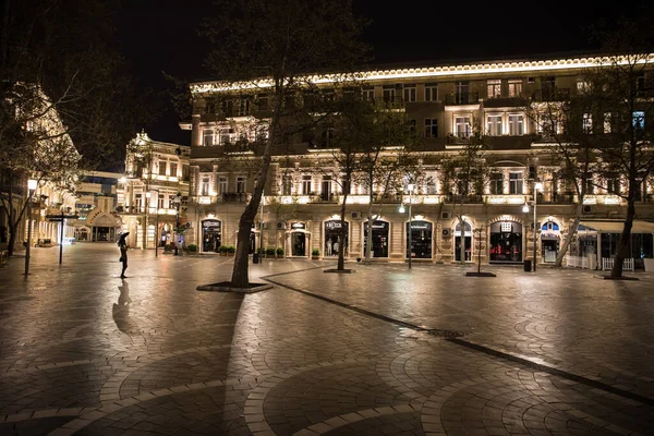 Baku Azerbaijan April 2020 Downtown Baku Azerbeidzjan Lege Straten Van — Stockfoto