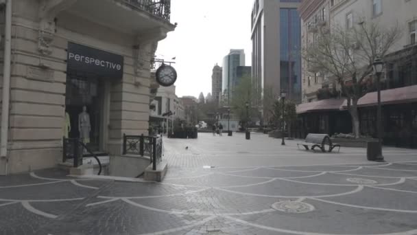 Baku Azerbaijan April 2020 Baku Aserbaidschan Leere Straßen Baku Der — Stockvideo