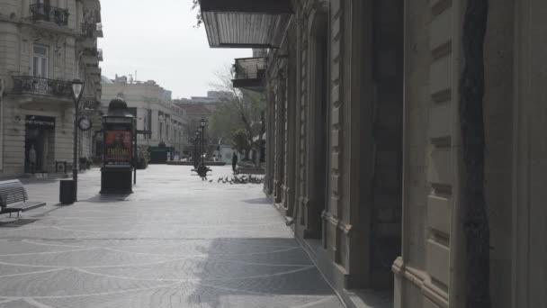 Baku Azerbaijan April 2020 Baku Aserbaidschan Leere Straßen Baku Der — Stockvideo