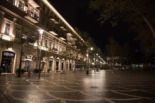 Baku Azerbaijan Abril 2020 Centro Bakú Azerbaiyán Calles Vacías Bakú —  Fotos de Stock