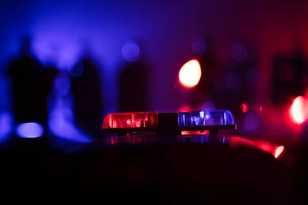 Conceito Vírus Corona Com Polícia Fique Casa Para Medidas Precaução — Fotografia de Stock