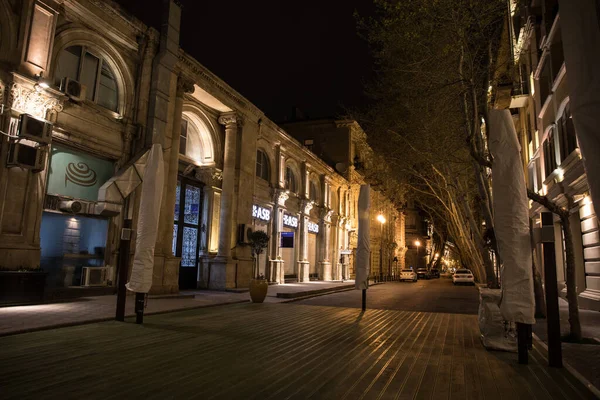 Baku Azerbaijan April 2020 Downtown Baku Azerbeidzjan Lege Straten Van — Stockfoto