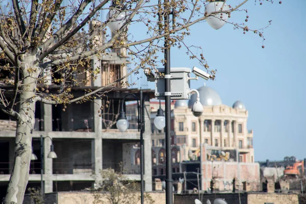 Baku Azerbaijan April14 2020 Downtown Baku Azerbeidzjan Lege Straten Van — Stockfoto