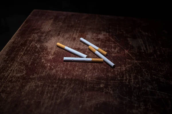 Kein Rauchverbot Kreative Tischdekoration Mit Zigaretten Zigaretten Verursachen Krebs Und — Stockfoto