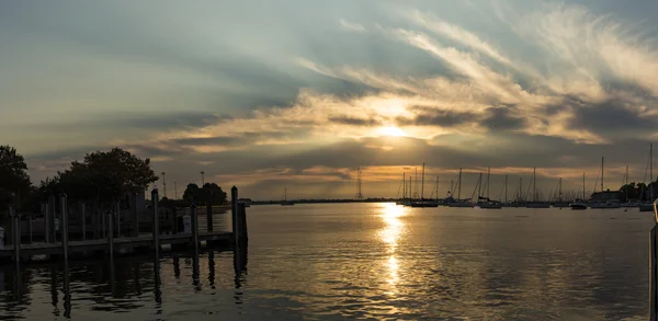 Panorama na wschód słońca w Annapolis waterfront — Zdjęcie stockowe