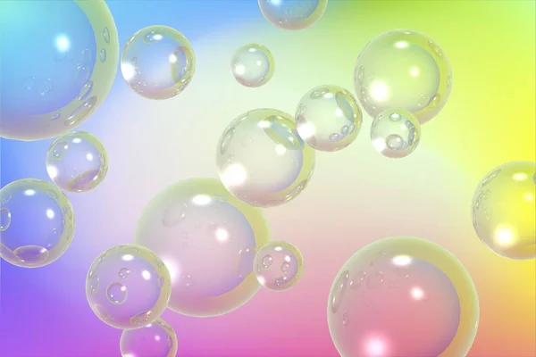 bitmap, soap bubbles on a rainbow background, rainbow background