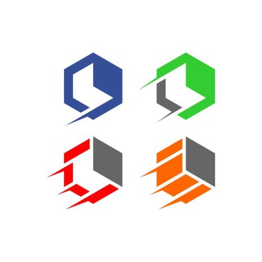 soyut küp vektör logosu