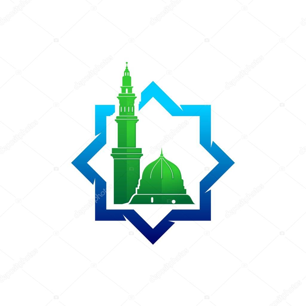 Madinah mosque logo illustration