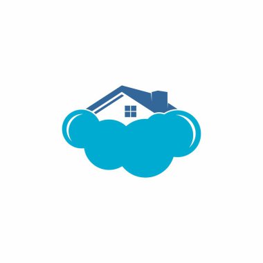 bulut ev vektör logo çizim