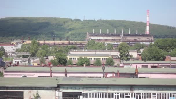 工厂从屋顶图 — 图库视频影像