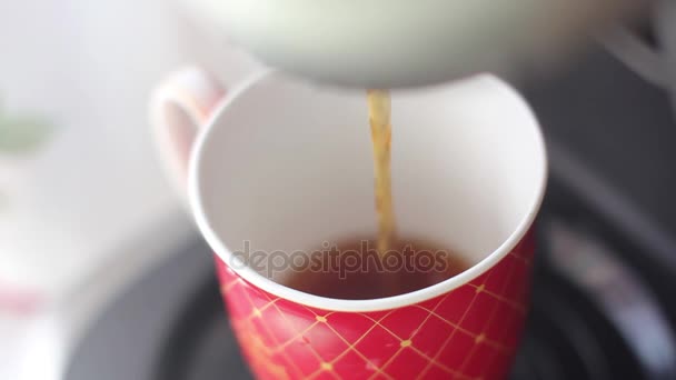 In a Cup pour tea — Stock Video