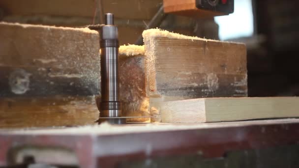 Máquina de corte de madeira — Vídeo de Stock