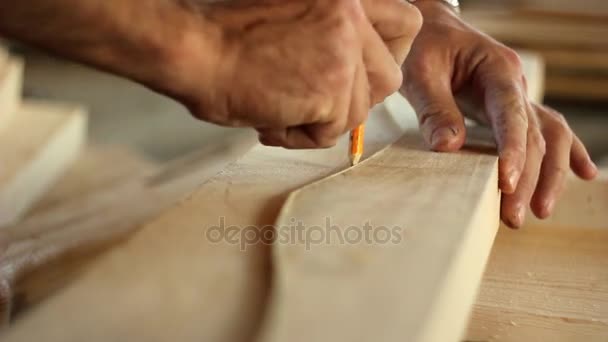 Рабочий рисует барана — стоковое видео