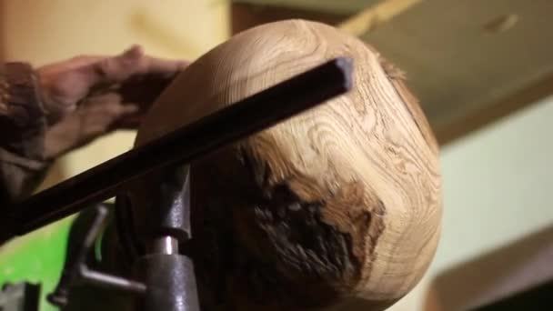 Turning workshop wood — Stock Video
