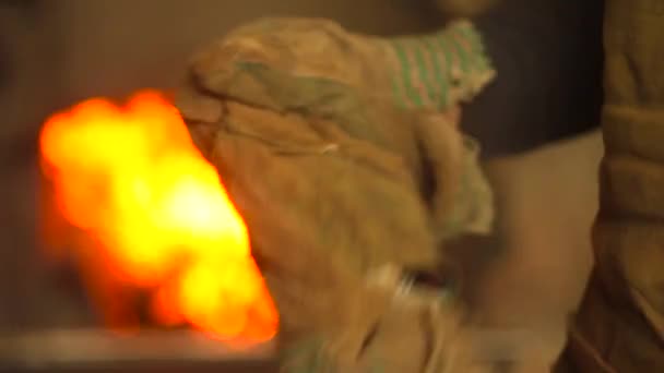 Maître en gants dans l'atelier 