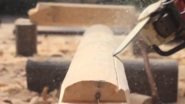 Såg sågning av trä för hem — Stockvideo