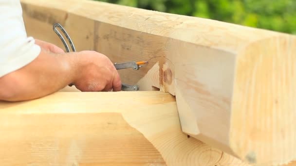 Işaretler yapma marangoz — Stok video
