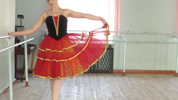 Балерина Баре — стоковое видео