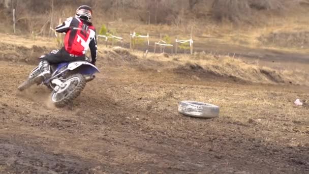 Novokuzneck Rusland 2018 Motorcross Wedstrijden — Stockvideo