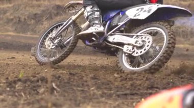 Novokuzneck, Rusya - 21.04.2018: motocross yarışmalar