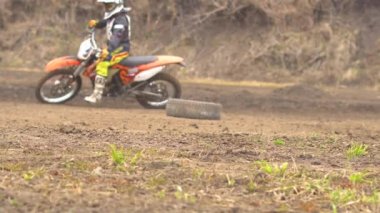 Novokuzneck, Rusya - 21.04.2018: motocross yarışmalar