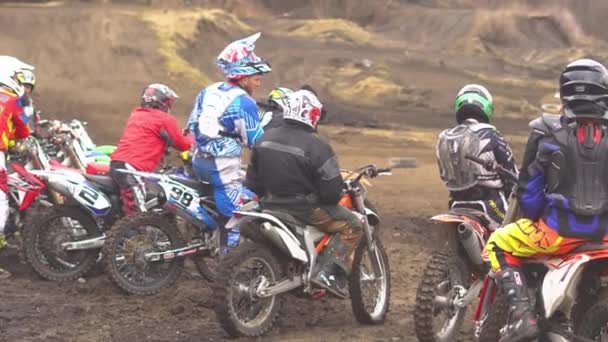 Novokuzneck Rusland 2018 Motorcross Wedstrijden — Stockvideo