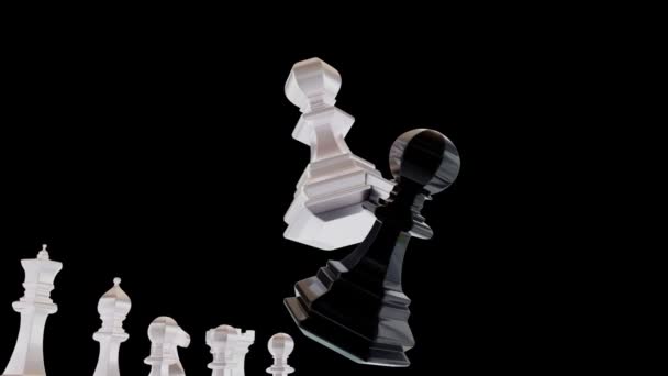3d σκάκι στον πίνακα — Αρχείο Βίντεο