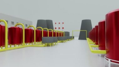Endüstriyel fabrikanın 3D modeli