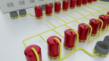 Endüstriyel fabrikanın 3D modeli