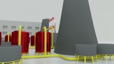 Endüstriyel fabrikanın 3D modeli