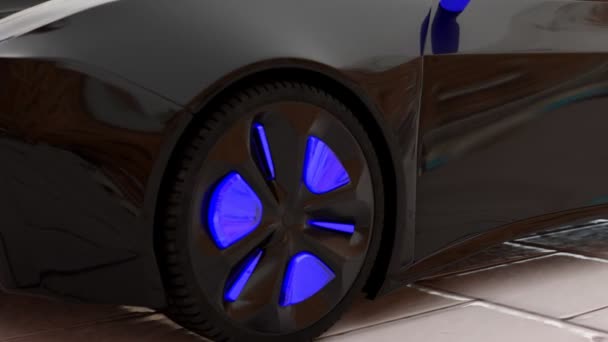 3D автомобиль дно плавное движение камеры — стоковое видео