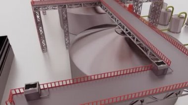 Endüstriyel fabrikanın 3D modeli