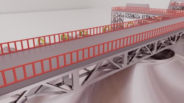Modelo 3D de planta industrial — Vídeo de stock