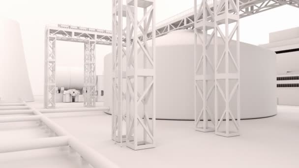 Modelo 3D de planta industrial — Vídeo de stock