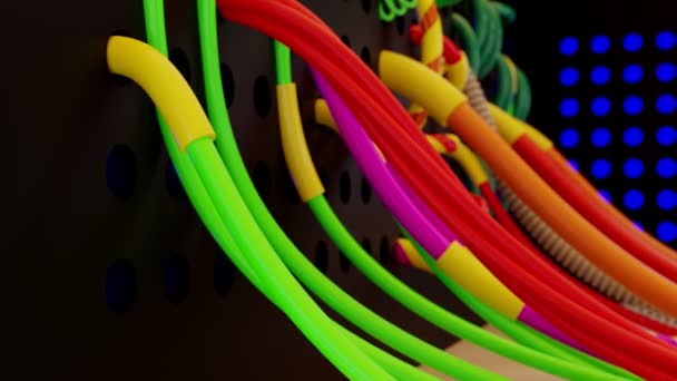 3D electrical wires in a bundle — Stock Video