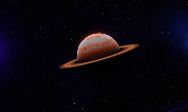 3d planet Saturn in space