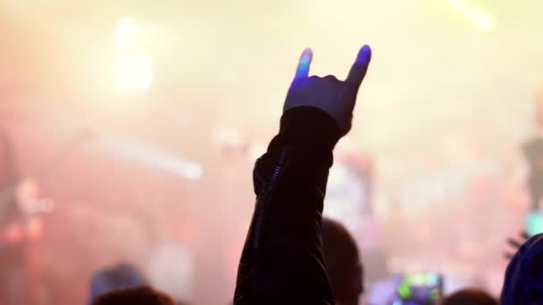 Mãos Pessoas Concerto Rock — Vídeo de Stock