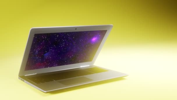 3D laptop model on the background — 图库视频影像