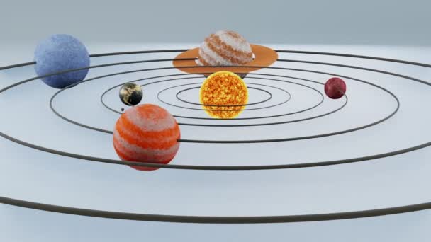 3d render planets of the solar system — Stok video