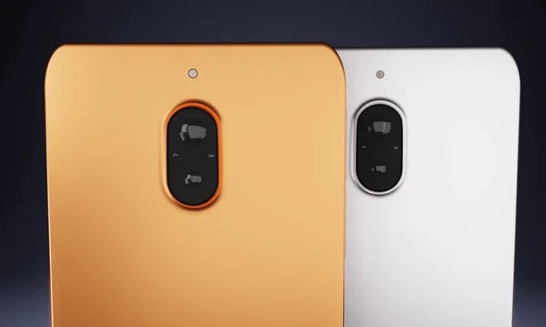 Düz arkaplan üzerinde 3B görselleştirme akıllı telefonu