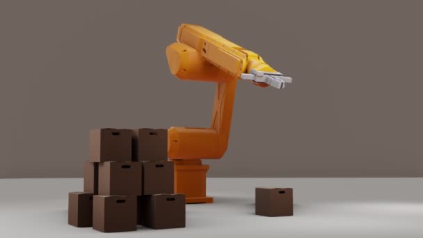 Visualización 3D Cargando pila de cajas — Vídeo de stock