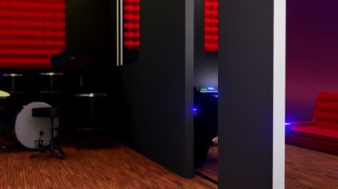 Bir müzik stüdyosunun 3B görselleştirmesi