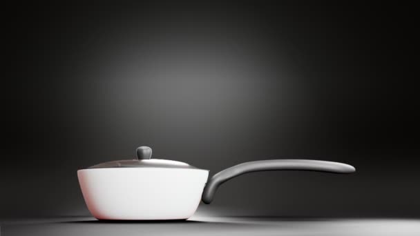 3D визуализация сковороды — стоковое видео