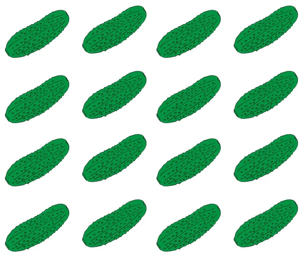 Seamless Pattern Green Cucumbers — Stock Vector