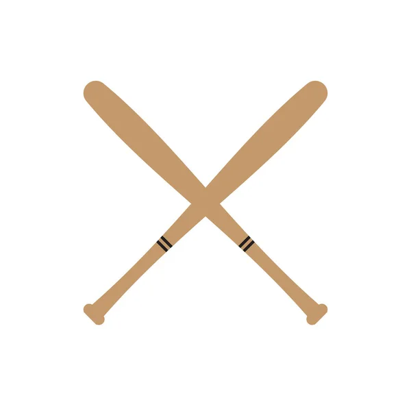 Vektor Lapos Rajzfilm Keresztbe Baseball Fogadások Elszigetelt Fehér Háttér — Stock Vector